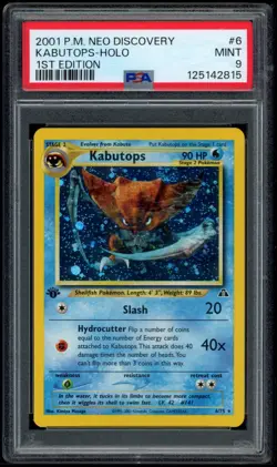 Kabutops 6/75 Neo Discovery 1st Edition PSA 9 - Pokemon Card - Image 1