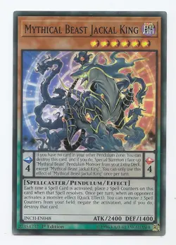Mythical Beast Jackal King INCH-EN048 Super Rare Yu-Gi-Oh Card 1st Edition New - Image 1