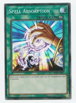Spell Absorption INCH-EN053 Super Rare Yu-Gi-Oh Card 1st Edition New - Image 1