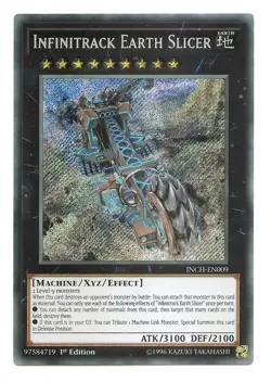 Infinitrack Earth Slicer INCH-EN009 Secret Rare Yu-Gi-Oh Card 1st Edition New - Image 1