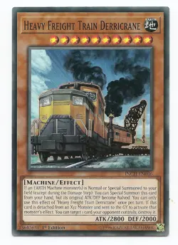 Heavy Freight Train Derricrane INCH-EN046 Super Rare Yu-Gi-Oh Card 1st New - Image 1