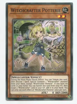 Witchcrafter Potterie INCH-EN014 Super Rare Yu-Gi-Oh Card 1st Edition New - Image 1