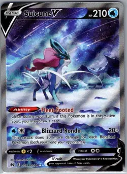 Suicune V GG38/GG70 SWSH: Crown Zenith: Galarian Gallery - Pokemon Card - NM - Image 1