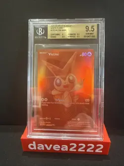 Pokemon TCG Victini Card Monochrome White Flare Beckett 9.5 Graded Card - Image 1