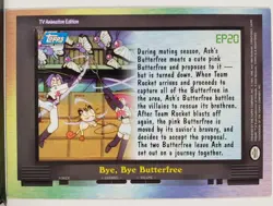 Bye Bye Butterfree EP20 Blue Logo 1st Print Topps Pokemon TV Episode Insert Card - Image 4