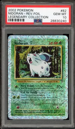 Pokemon Nidoran [Female] Legendary Coll. Reverse Holo #82 PSA 10 Gem Mint - Image 1