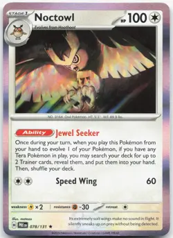 NOCTOWL 078/131 Prismatic Evolutions Pokemon Rare Holo Near Mint - Image 1
