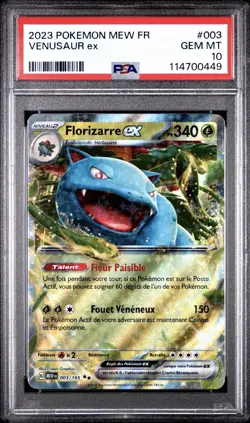 2023 Pokemon FRENCH EV3.5 151 Mew FR Florizarre-Venusaur EX 003/165 PSA 10 GEM - Image 1