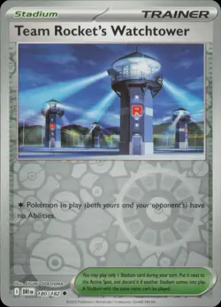 TEAM ROCKET'S WATCHTOWER 180/182 DESTINED RIVALS POKEMON REVERSE HOLO NM - Image 1
