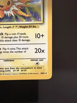 ERROR CARD Pokemon Jolteon TCG Holo Card Base Set Jungle 4/64 Misprint - Image 4