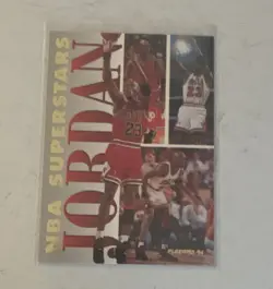 Fleer NBA Superstars Michael Jordan #9 Chicago Bulls Insert Basketball Card - Image 1