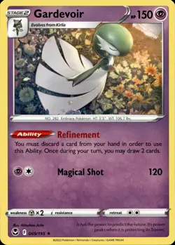 GARDEVOIR 069/195 Silver Tempest TCG Pokemon Card Near Mint - Image 1