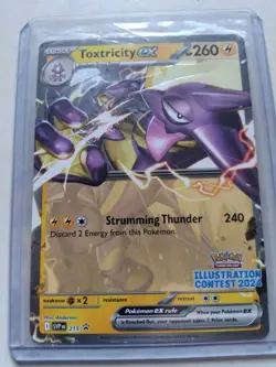 Pokemon 2024 Illustration Contest Promo Cards Feraligatr, Pikachu, Toxtricity EX - Image 2