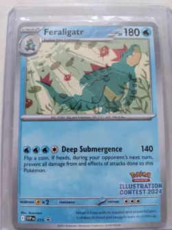 Pokemon 2024 Illustration Contest Promo Cards Feraligatr, Pikachu, Toxtricity EX - Image 4