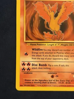 Pokemon TCG Moltres Fossil 27/62 Regular Unlimited Rare Basic English 1999 - Image 3