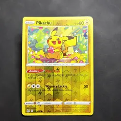 Pikachu 052/196 Common Lost Origin Pokemon Reverse Holo Card - LP - Image 1