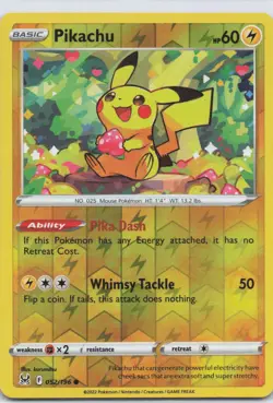 Pikachu 052/196 Common Lost Origin Pokemon Reverse Holo Pokemon TCG NM - Image 1