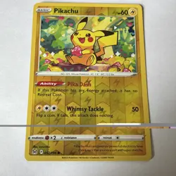 Pokemon Pikachu TCG Reverse Holo Card 052/196 Lost Origin - Image 2