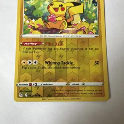 Pokemon Pikachu TCG Reverse Holo Card 052/196 Lost Origin - Image 3