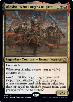 MTG Alesha, Who Laughs at Fate Normal NM Foundations Magic 115 - Image 1
