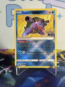 Pokemon Card Radiant Blastoise 018/078 Pokemon Go Rare Near Mint - Image 1