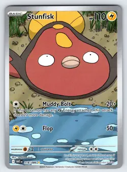 Stunfisk 118/086 2025 White Flare Pokemon Card TCG Illustration Rare Holo - Nm - Image 1
