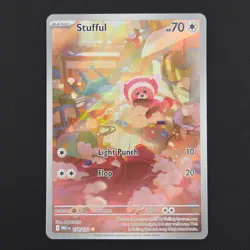 Pokemon TCG Card Stufful 154/132 Mega Evolution Illustration Rare - NM - Image 1