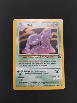LP Pokemon TCG Muk Fossil Holo Rare Card 13/62 Nm Condition, WOTC Vintage - Image 1