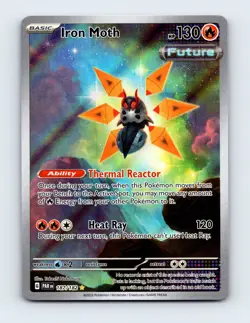 NM Iron Moth 187/182 Paradox Rift Illustration Rare Pokemon Card - Image 1