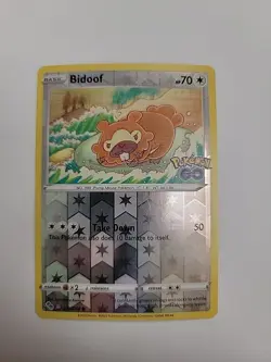 Pokemon Go Bidoof Reverse Holo Card Peelable Ditto, 059/078, TCG - Image 1