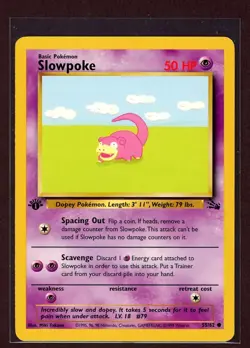 1st Ed Slowpoke Non-Holo 1999 WOTC Pokemon Card 55/62 Fossil Set NM/M - Image 1
