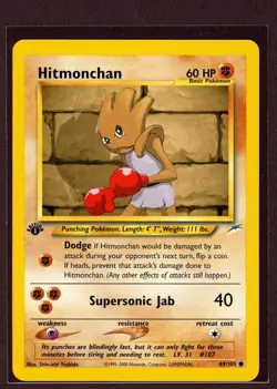 1st Ed Hitmonchan Non-Holo WOTC Pokemon Card 69/105 Neo Destiny Set NM/M - Image 1