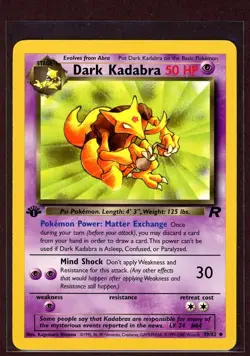 1st Ed Dark Kadabra Non-Holo WOTC Pokemon Card 39/82 Rocket Set NM/M - Image 1