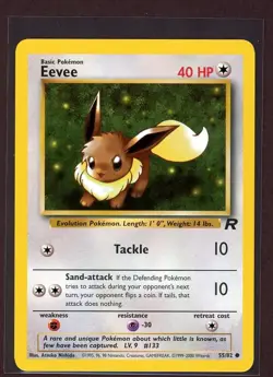 Eevee Non-Holo WOTC Pokemon Card 55/82 Rocket Set NM/M - Image 1