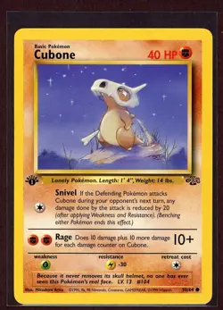 1st Ed Cubone Non-Holo 1999 WOTC Pokemon Card 50/64 Jungle Set NM - Image 1