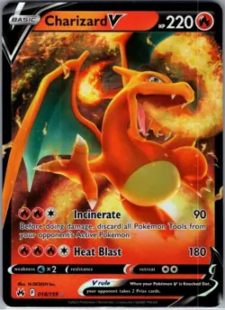 Charizard V 018/159 SWSH: Crown Zenith - Pokemon Card - NM - Image 1