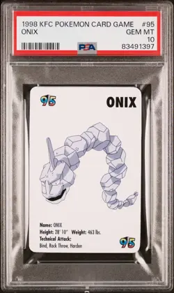 1998 Pokemon Card Game KFC Pokemon Card Game Onix #95 English PSA 10 - Image 1