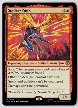 Spider-Punk 92 Rare Marvel's Spider-Man Magic: The Gathering Near Mint - Image 1