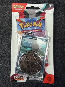 New Sealed Pokemon TCG Obsidian Flames Blister Pack Paldean Wooper Promo - Image 1