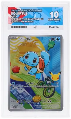 Pokemon TCG Squirtle MEP 039 ACE 10 Kanto First Partners PERFECT SUBGRADES - Image 1