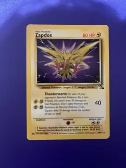 Pokemon TCG Zapdos Fossil Card 30/62 - Image 1