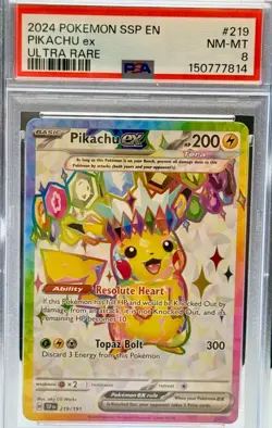 2024 POKEMON PIKACHU Ex Ultra Rare #219 SSP EN **PSA 8** - Image 1