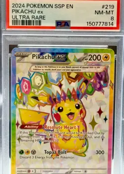 2024 POKEMON PIKACHU Ex Ultra Rare #219 SSP EN **PSA 8** - Image 5