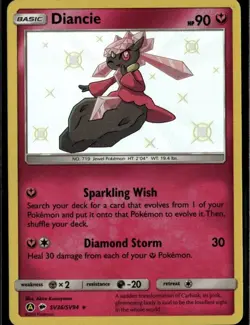 Diancie Shiny Holo Rare Hidden Fates: Shiny Vault SV36/SV94 Fairy Holofoil Pokem - Image 1