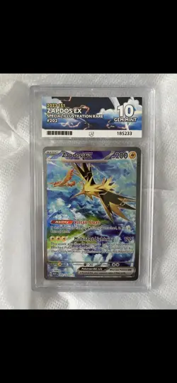 Pokemon TCG Zapdos EX Scarlet & Violet 151 Card 202/165 Gem Mint Ace 10 English - Image 1