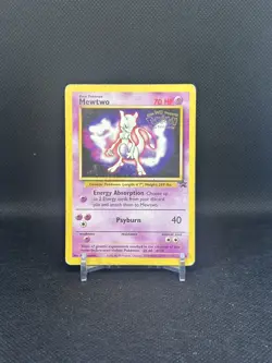 Pokemon TCG Mewtwo #3 Black Star Promos Kids WB Presents 1st Movie Stamp - HP - Image 1