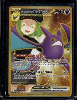 Team Rocket's Crobat ex 242/182 Hyper Rare Destined Rivals NM Pokemon Card - Image 1