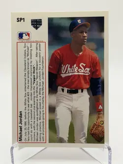 Upper Deck 1991 Michael Jordan Chicago White Sox #SP1 Short Print Baseball Card - Image 2