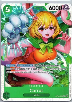 One Piece Card Game TCG OP08-023 Carrot SR Foil OP08 English NM - Image 1
