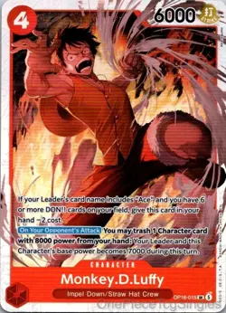 MONKEY.D.LUFFY OP16-015 SR THE TIME OF BATTLE ONE PIECE - Image 1